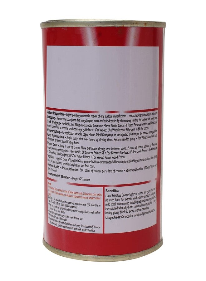 بيرجر طلاء بيرجر لوكسول عالي اللمعان | بني ذهبي | 500 مل | لمسة نهائية تشبه المرآة | طلاء زيتي متين وقوي للخشب والمعادن والبناء | للاستخدام الداخلي والخارجي | مقاوم للعوامل الجوية | معتمد من Green Pro - Image 5